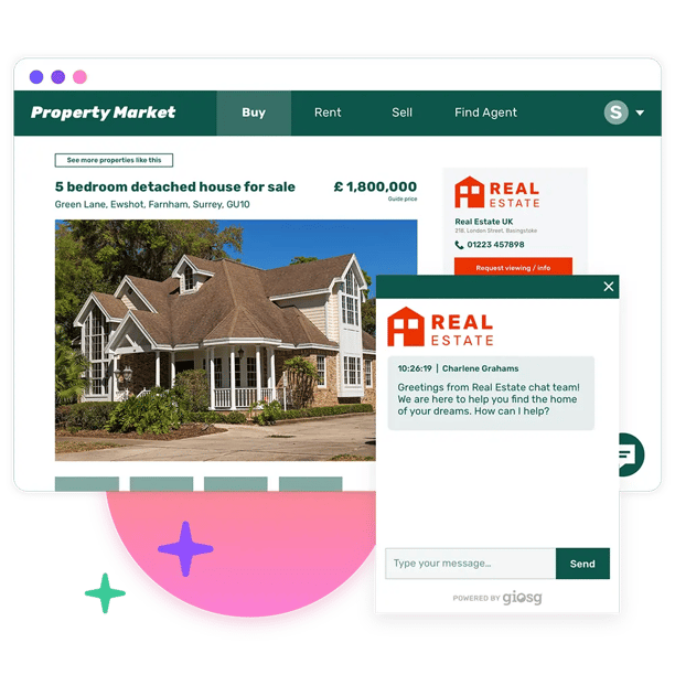 Estate agents chat on property portal website